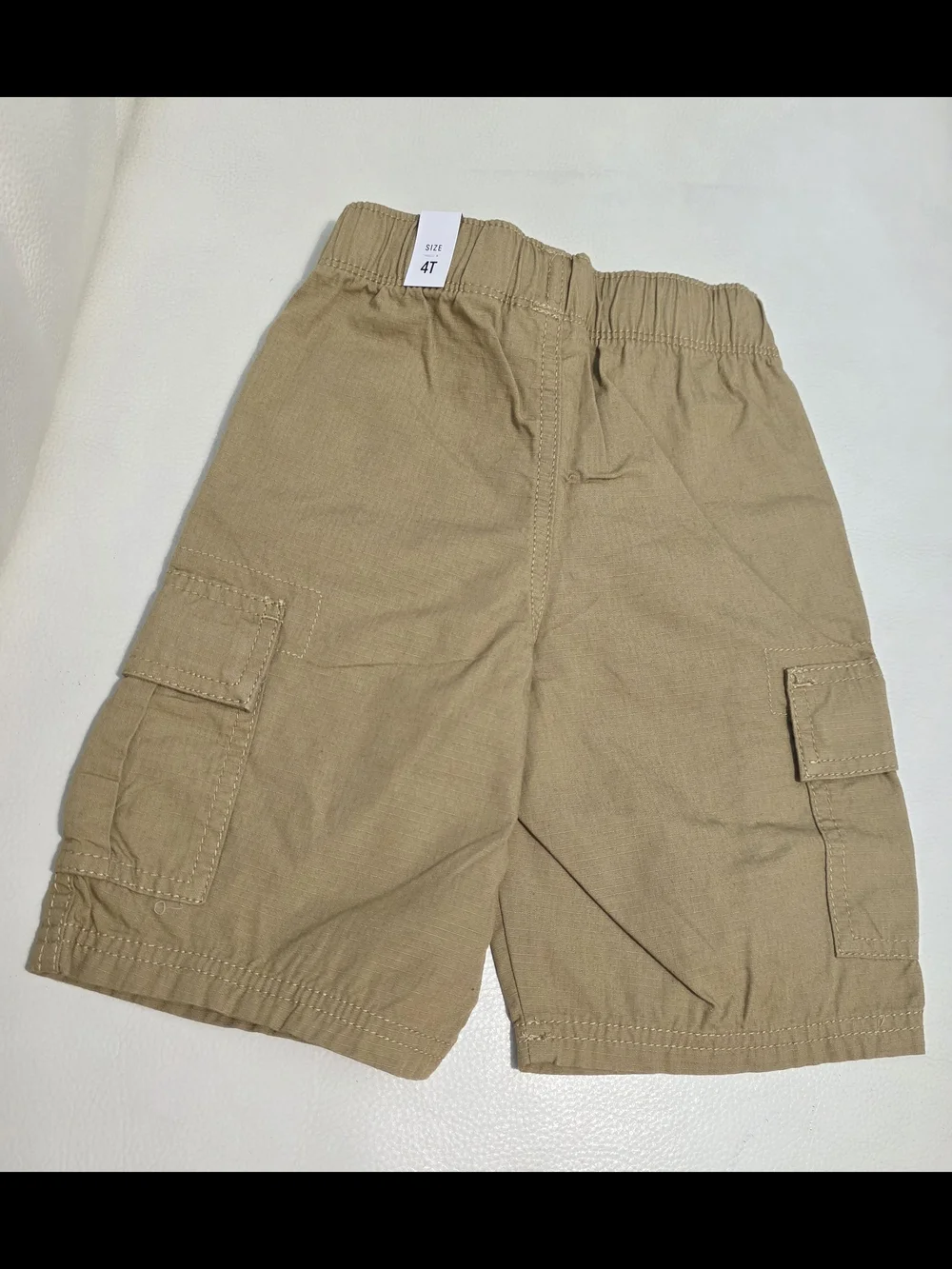The Children's Place Khaki Cargo Shorts with Adj Elastic Waist Band Size 4T NWT